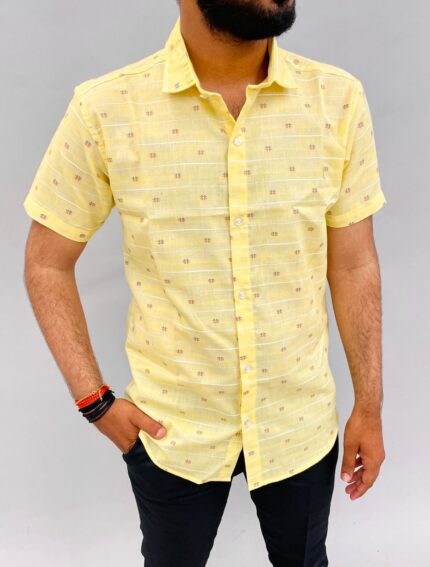 Pale Yellow Half Shirt