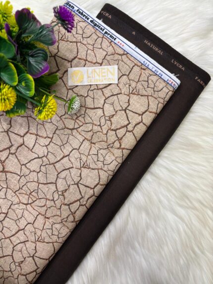 SHIRT- COTTON LINEN PRINTED, PANT-TERRY COTTON STRETCHABLE FORMAL STYLE PANT