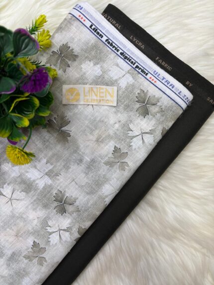 SHIRT- COTTON LINEN PRINTED, PANT-TERRY COTTON STRETCHABLE FORMAL STYLE PANT