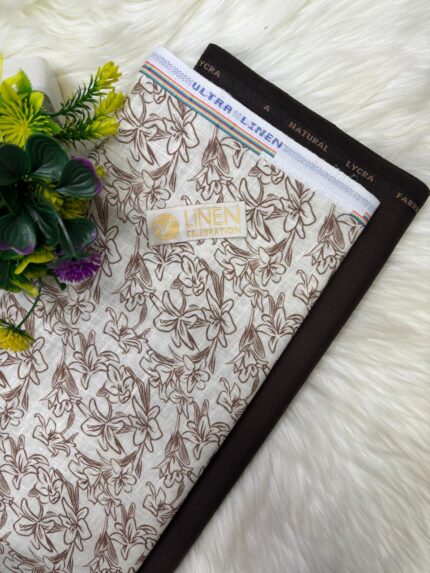 SHIRT- COTTON LINEN PRINTED, PANT-TERRY COTTON STRETCHABLE FORMAL STYLE PANT