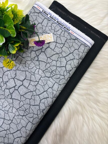 SHIRT- COTTON LINEN PRINTED, PANT-TERRY COTTON STRETCHABLE FORMAL STYLE PANT