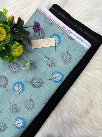 SHIRT- COTTON LINEN PRINTED, PANT-TERRY COTTON STRETCHABLE FORMAL STYLE PANT