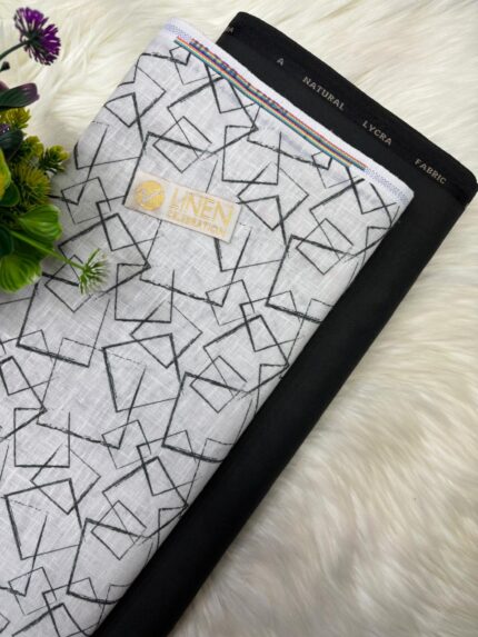 SHIRT- COTTON LINEN PRINTED, PANT-TERRY COTTON STRETCHABLE FORMAL STYLE PANT