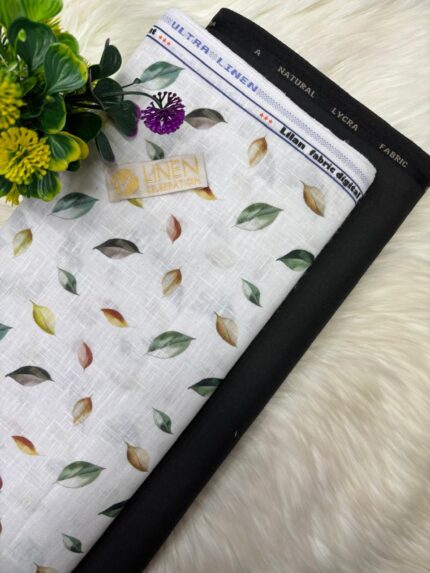 SHIRT- COTTON LINEN PRINTED, PANT-TERRY COTTON STRETCHABLE FORMAL STYLE PANT