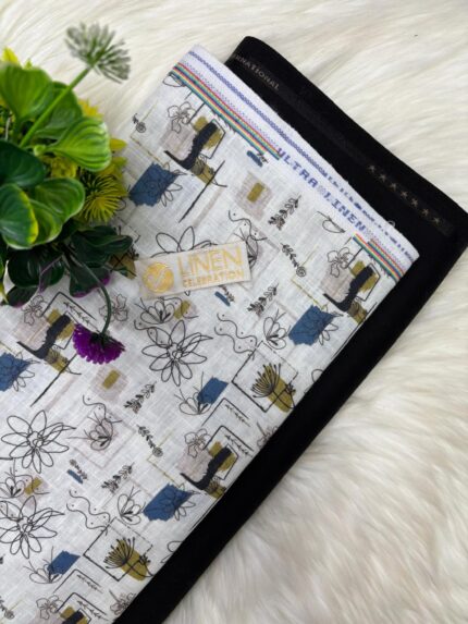 SHIRT- COTTON LINEN PRINTED, PANT-TERRY COTTON STRETCHABLE FORMAL STYLE PANT