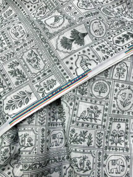 SHIRT- COTTON LINEN PRINTED FABRIC