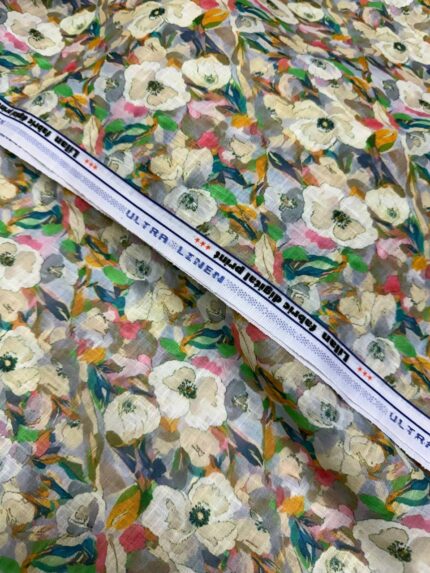 SHIRT- COTTON LINEN PRINTED FABRIC