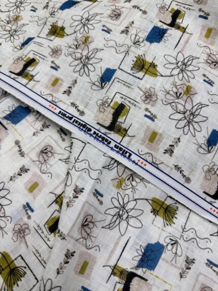 SHIRT- COTTON LINEN PRINTED FABRIC