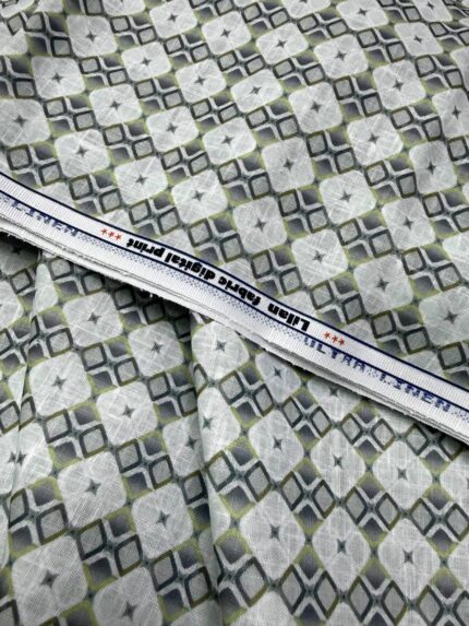 SHIRT- COTTON LINEN PRINTED FABRIC