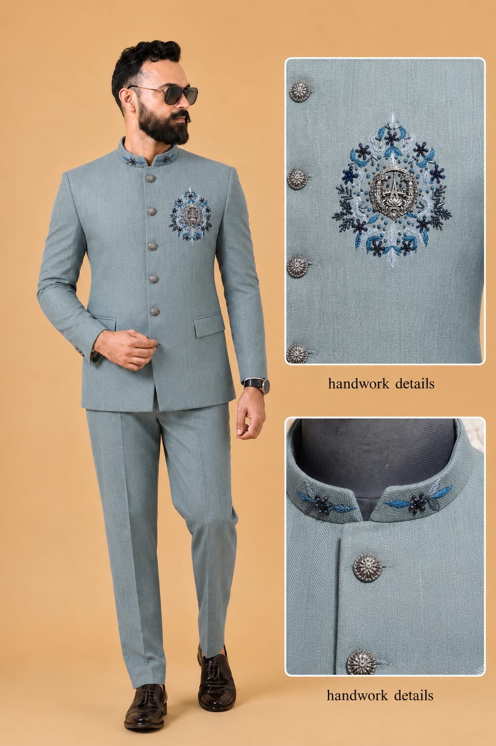 WhatsApp Image 2026-08-18 at 12.12.36 AM (1) Premium Handwork Bandhgala / Jodhpuri Suit Set - Image 1