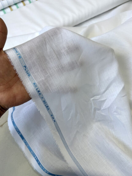 100% Pure Linen White Fabric – Premium 80 Lea × 80 Lea